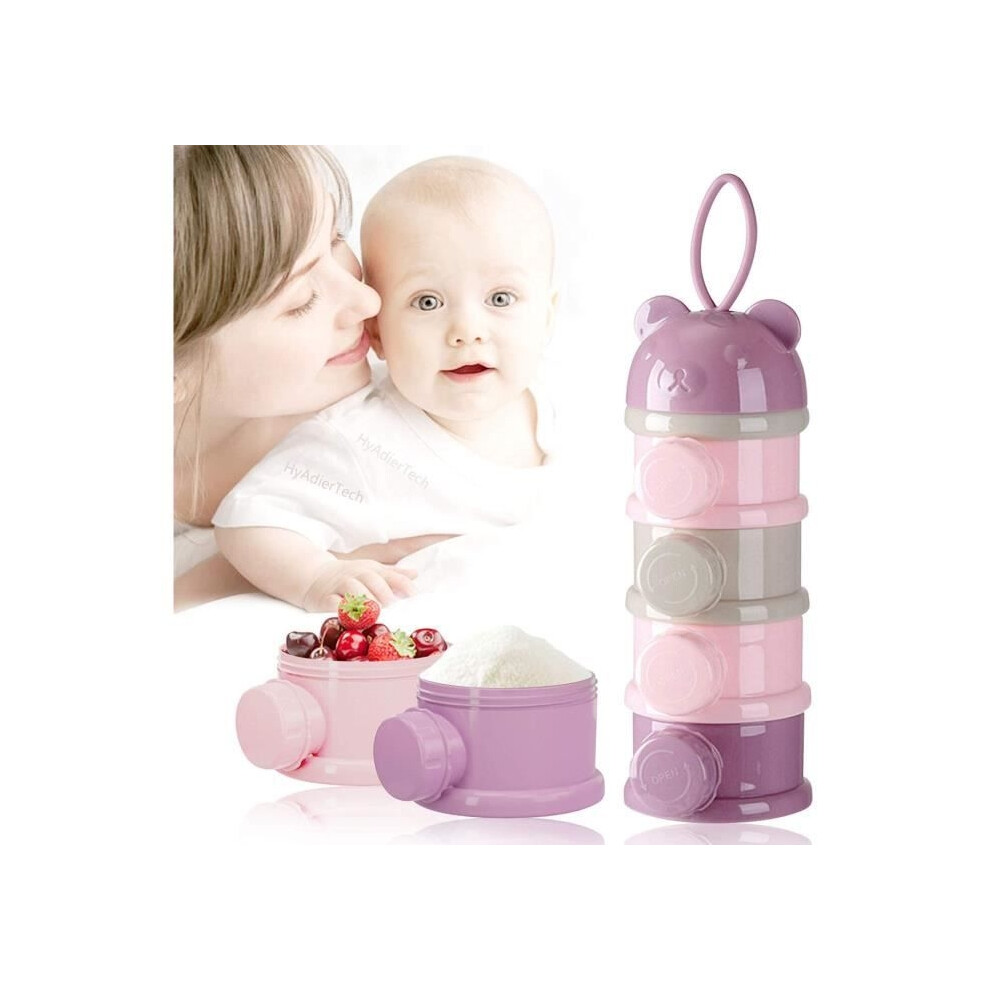 Aihontai Marsee Baby Milk Powder Dispenser, Portable Infant Formula Milk Powder Box, Stackable 4