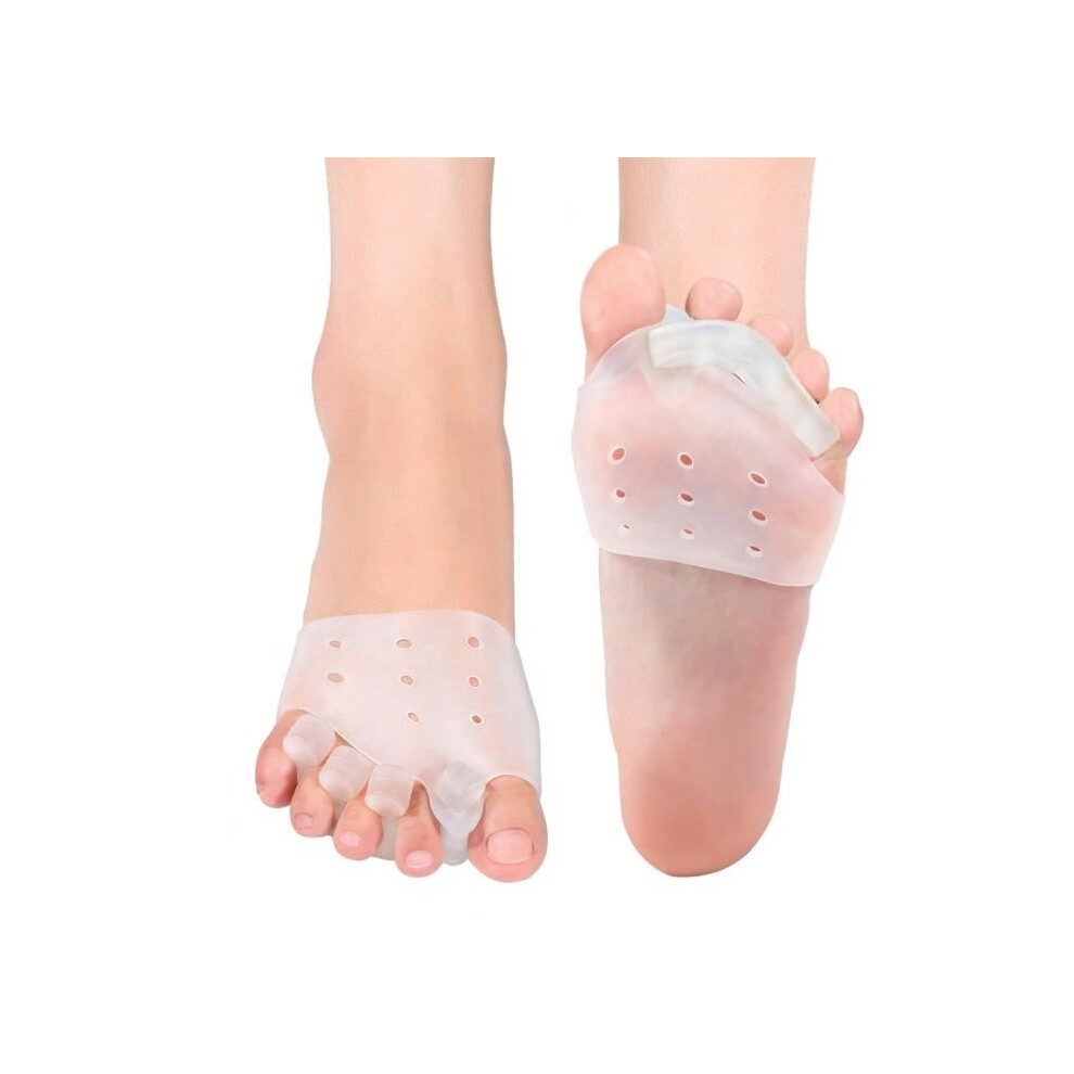 Aihontai Duokon Gel Toe Separators And Bunion Corrector With Metatarsal Cushions - White