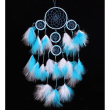 Pretty Dreamcatcher - Hanging Ornament - Blue and White - Children's Room - 19.69 inches