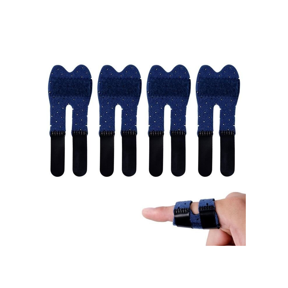 Aihontai Blue 4Pcs Finger Splints, Finger Straightener For Broken Fingers, Straightening, Pain Relief, Arthritis, Splint
