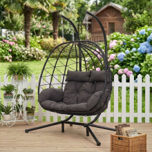 2-Seater Swing Hanging Egg Chair with Metal Stand