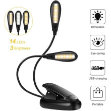 Rechargeable USB 14 LED Reading and Eye Lamp with Flexible Clip in B-CWU