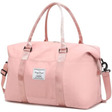 Women's Large Foldable Lightweight Travel Bag, Waterproof Gym Sports Bag, Weekend Bag for Women, Separate Dry and Wet Nylon