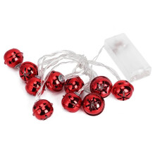 LED String Lights - Christmas Decoration - 10 LEDs - Red Metal - 1.65 m - Indoor