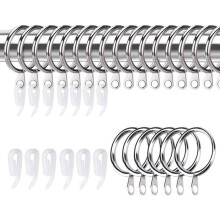 Curtain Accessories: Curtain Rings and Hooks, 30mm Metal Curtain Hanging Rings and Hooks, 50pcs