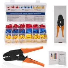 ChangM Ratchet Crimping Tool with 700 Electrical Crimping Terminals for 0.5-1.5mm²/1.5-2.5mm²/4.0-6.0mm² Cables