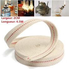 Flat Cotton Wick - 4.5m - Width 2cm - For Oil Lamps and Lanterns