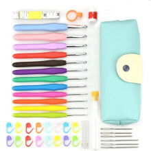 Crochet Hook Needle Set - 41 Pieces - Ergonomic - Sizes from 2 to 8 mm - Assorted Colors