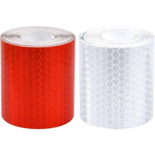 Reflective Tape - YYV - Pack of 2 - 5cm x 3m - Waterproof - White and Red Adhesive