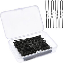 Épingles à cheveux - Non spécifiées - Lot de 150 - Métal - Forme en U - Noires