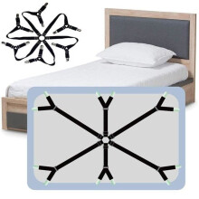 Attache de drap réglable à 6 côtés, sangle élastique de maintien pour drap, housse de canapé, drap, table à repasser