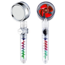Pommeau de douche universel, pommeau de douche haute pression pour baignoire, pommeau de douche double turbo avec turbine à hélice - ROUGE