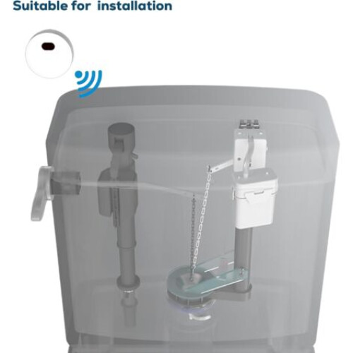 Touchless Automatic Toilet Flush Kit with 20" Sensor Range, Support Sensor Remote Control, Fits Most Toilets, Battery Operated 1