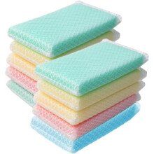 Éponge à récurer en microfibre double action, résistante aux rayures, double face, antibactérienne, séchage rapide, pour la vaisselle