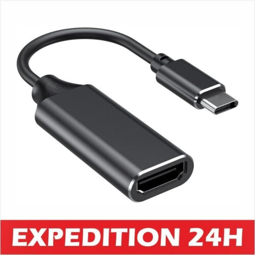 Adaptateur USB-C vers HDMI - Cuszwee - 4K - Compatible Thunderbolt 3 - Pour MacBook - Câble blanc