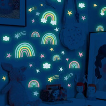 Stickers muraux lumineux Peter Pan, décoration murale fluorescente en forme d'étoile de conte de fées pour la chambre de bébé fille