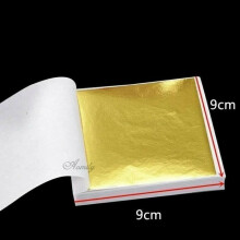 Lot de 200 feuilles d'or pour retouches, 9 x 9 cm, pour la décoration artisanale, finition brillante