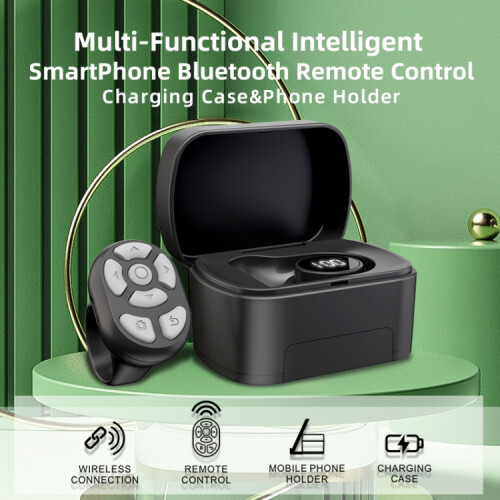 S20 Portable Smart Wireless Bluetooth Ring Compatible Remote Control With Charging Case (White) :S20 Surprise Gift 2