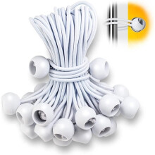 Tendeurs de bâche KAKOO - Lot de 50 - Sangles d'extension de 20 cm - Blanc
