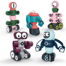 Robots magnétiques, ensemble de 35 blocs magnétiques pour enfants avec boîte de rangement, jouets à empiler, jeu éducatif pour enfants