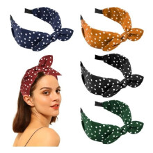 Bandeau à nœud pour cheveux femme PCS, bandeau vintage à pois, bandeau en tissu, au mètre
