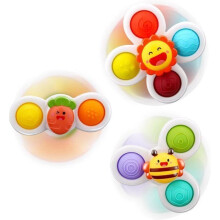 Lot de 3 jouets sensoriels anti-stress, toupies de bain à ventouses, cadeaux d'anniversaire/Noël pour enfants de 1 à 2 ans