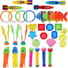 Jouets de plongée - Multicolores - 32 pièces - À partir de 3 ans - Sac de rangement inclus
