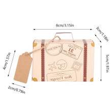 Boîtes à dragées vintage Vvikizy en forme de valise, lot de 50, sachets cadeaux pour bonbons, idéales pour les fêtes d'anniversaire.