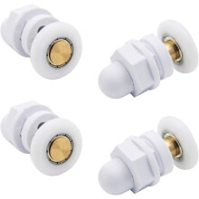 Rouleaux de douche - FOLAYA - Lot de 4 - Fixation par vis - Blanc - Haute qualité