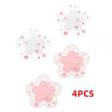 Dessous de verre - Fleurs de cerisier - Silicone - Antidérapant - 11,5 cm - Lot de 4