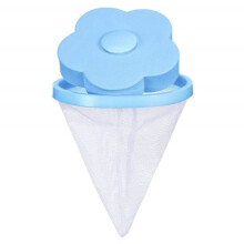 Sac anti-poils d'animaux magique pour machine Ă laver, en forme de fleur, flottant et en filet.