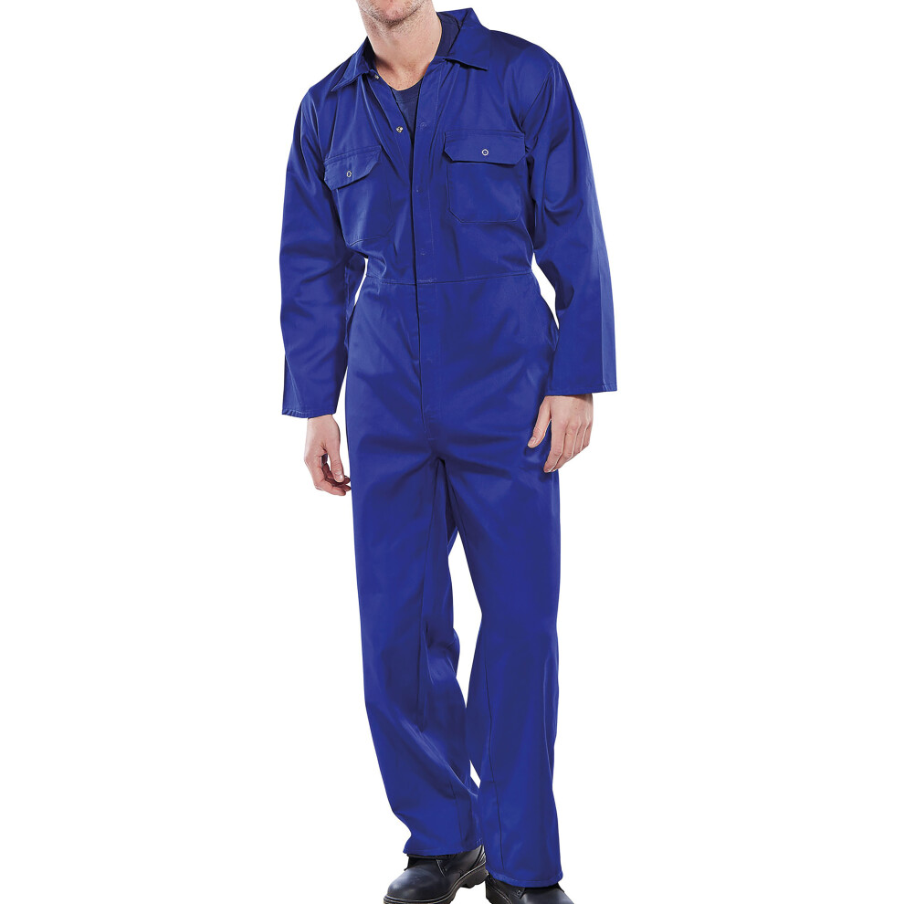 Beeswift Click Polycotton Regular Boilersuit Royal Blue 42 Rpcbsr42 5030566051753