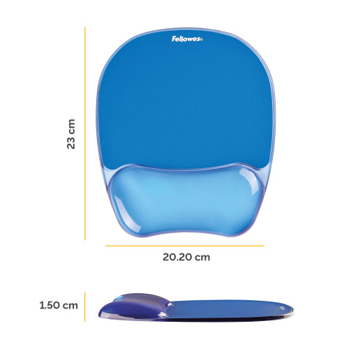 Fellowes Fellowes Crystals Gel Mouse Pad Blue 9114106 2