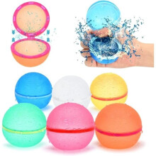 Balles à eau réutilisables, 6 ballons à eau colorés, bombes à eau à remplissage rapide, jouet de jardin, de plage et de piscine pour