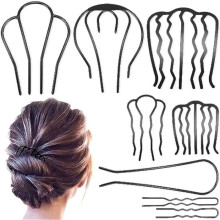 Lot de 8 épingles à cheveux pour femmes, peignes en forme de U, pinces à cheveux, peignes à chignon en forme de U