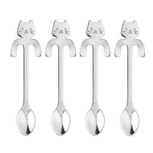 Ensemble de cuillères à café originales en forme de chat pour dessert