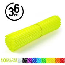 BELLE TECH Kit de 36 protections de rayons pour roues de motocross - Jaune clair