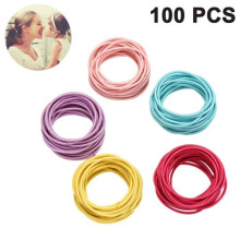 Lot de 100 élastiques à cheveux fins pour filles, hommes et femmes.