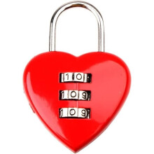 Lot de 2 cadenas à code 3 chiffres pour bagages, réinitialisables, rouge mignon