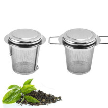 Infuseurs à thé en acier inoxydable 304, filtre à mailles fines, poignées pliables, couvercle, réutilisables, compatibles avec théières,