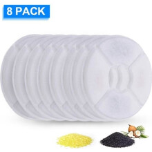 Filtre pour fontaine à chat - AS ANSELF - Lot de 8 - Charbon actif - Résine - Coton