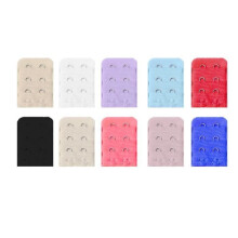 Lot de 10 rallonges de soutien-gorge à 2 crochets et 3 rangs de couleurs assorties (couleur aléatoire)