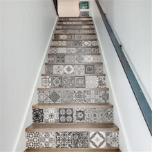 Ensemble de 13 autocollants géométriques 3D pour escaliers, destinés à la décoration intérieure