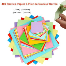 Papier à plier carré coloré, papier origami, 400 feuilles, papier d'art pour enfants, projets de bricolage, loisirs créatifs.
