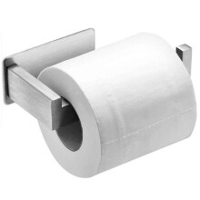 Porte-papier toilette - Acier inoxydable - Autocollant - 14 cm - Forme en L - Résistant à l'eau