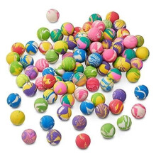 90 mini balles rebondissantes pour garçons et filles, 25 mm - Idéal pour les fêtes foraines, les pochettes surprises, les piñatas