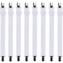 Tendeur de drap-housse réglable - Lot de 8 - Blanc - 60 cm à 200 cm