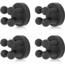 Porte-brosse à dents - Silicone - Imperméable - Autocollant - Noir (4 pièces)