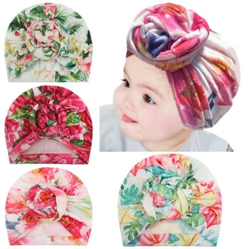 Bandeaux pour bébé - 4 turbans - Coton - Élastique - Nœuds papillon