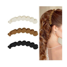 Pinces à cheveux - Non spécifiées - Lot de 3 - Ovales - Givrées - Unisexe - Adulte - 3 couleurs